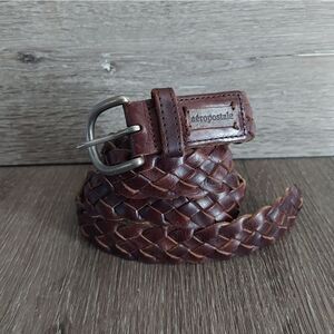 Aeropostale Brown Braided Woven Leather Belt - Large